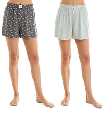 Roudelain Women's 2-Pk. Printed Mid-Rise Boxer Shorts