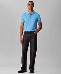 Calvin Klein Men's Regular-Fit Smooth Cotton Monogram Logo Polo Shirt