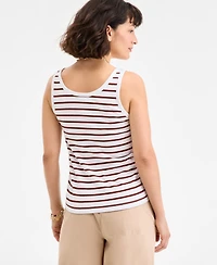 On 34th Women's Cotton Striped Scoop Tank Top, Exclusively at Macy's