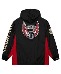 Mitchell & Ness Men's Black Portland Trail Blazers Team Og 2.0 Vintage Logo Anorak Windbreaker Quarter-Zip Jacket