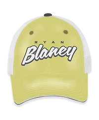 Checkered Flag Sports Women's Yellow/White Ryan Blaney Pit Box Adjustable Trucker Hat