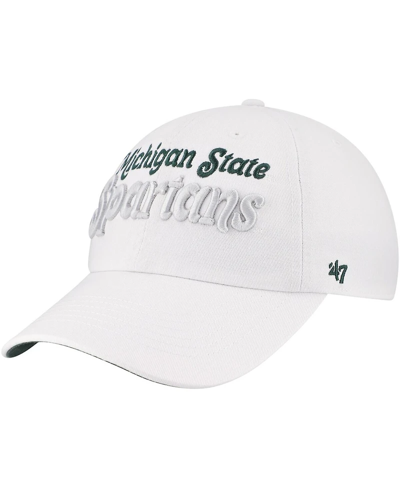 '47 Brand Women's White Michigan State Spartans Pensacola Clean Up Adjustable Hat