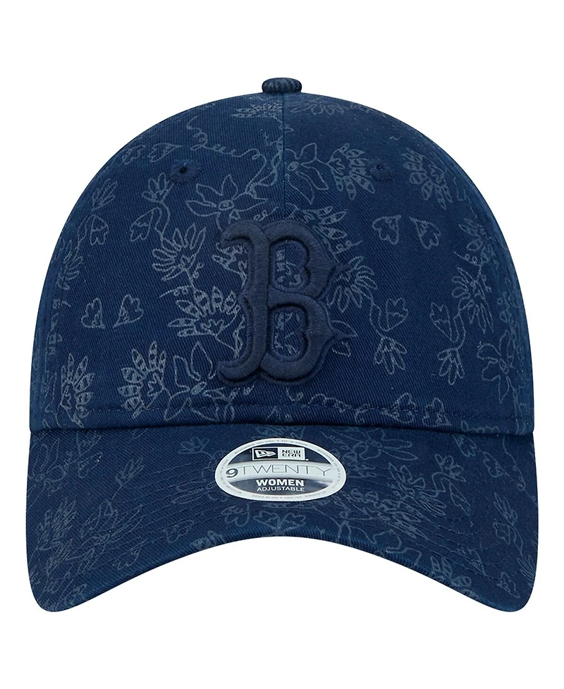New Era Women's Navy Boston Red Sox Tonal Floral 9TWENTY Adjustable Hat