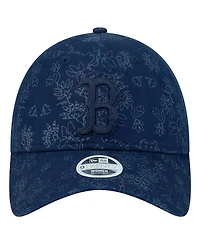 New Era Women's Navy Boston Red Sox Tonal Floral 9TWENTY Adjustable Hat