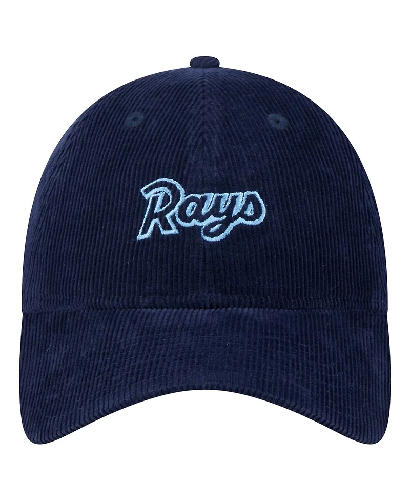New Era Women's Navy Tampa Bay Rays Corduroy 9TWENTY Adjustable Hat