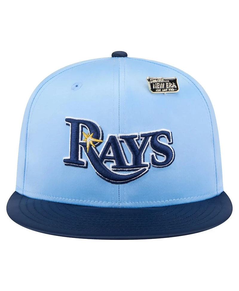 New Era Men's Light Blue/Navy Tampa Bay Rays Satin 59FIFTY Fitted Hat