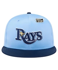 New Era Men's Light Blue/Navy Tampa Bay Rays Satin 59FIFTY Fitted Hat