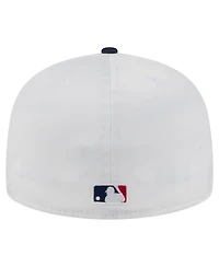 New Era Men's White/Navy Houston Astros Satin 59FIFTY Fitted Hat