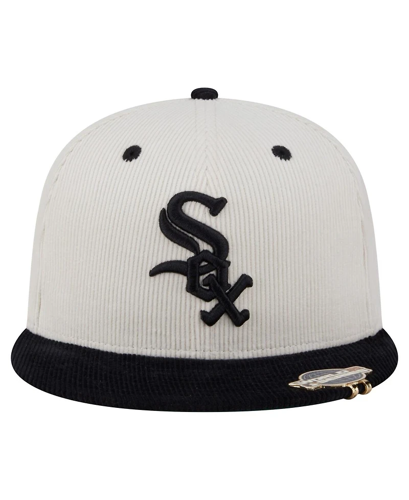 New Era Men's Cream/Black Chicago White Sox Two-Tone Corduroy 59FIFTY Fitted Hat