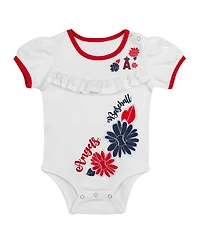 Outerstuff Newborn 3-Piece White/Red Los Angeles Angels Sweet Catcher Bodysuit, Headband and Skirt Set