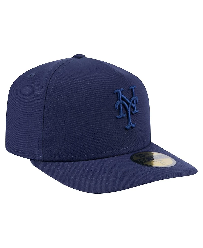 New Era Men's Navy New York Mets Color Pack A-Frame 59FIFTY Fitted Hat