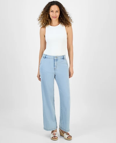 Style & Co Petite Wide-Leg Jeans, Exclusively at Macy's