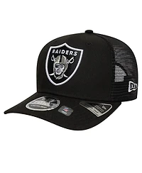 New Era Men's Black Las Vegas Raiders Main Trucker 9SEVENTY Stretch-Snap Hat