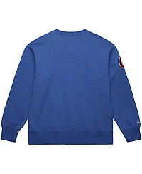Mitchell & Ness Men's Hank Aaron Royal Atlanta Braves Legends Collection Vintage Logo Fleece Name Number Pullover Sweatshirt