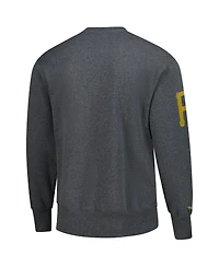 Mitchell & Ness Men's Roberto Clemente Heather Charcoal Pittsburgh Pirates Legends Collection Vintage Logo Name Number Fleece Pullover Sweatshirt