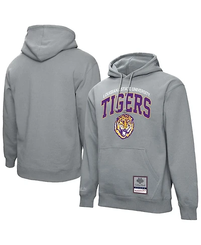Mitchell & Ness Men's Heather Gray Lsu Tigers Classic Arch Pullover Hoodie