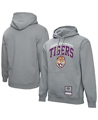 Mitchell & Ness Men's Heather Gray Lsu Tigers Classic Arch Pullover Hoodie