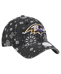New Era Women's Black Baltimore Ravens Paisley 9TWENTY Adjustable Hat