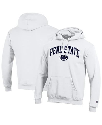 Champion Men's White Penn State Nittany Lions Arched Logo Fleece Pullover Hoodie