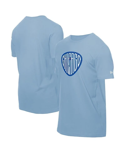 New Era Men's Light Blue Chicago Cubs Guitar Pick T-Shirt