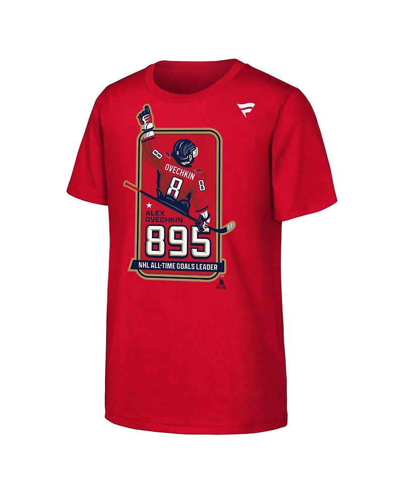 Outerstuff Big Boys and Girls Alexander Ovechkin Red Washington Capitals Nhl All-Time Leading Goal Scorer Locker Room T-Shirt