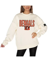 Gameday Couture Women's Cream Cincinnati Bengals Premium Fleece Drop Shoulder Pullover Sweatshirt