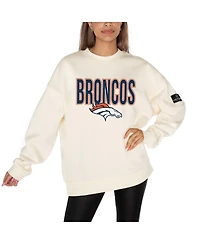 Gameday Couture Women's Cream Denver Broncos Premium Fleece Drop Shoulder Pullover Sweatshirt