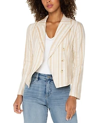 Liverpool Los Angeles Women's Striped Open Front Blazer