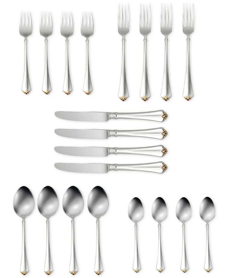 Oneida 18/10 Stainless Steel 20-Pc. Golden Juilliard Flatware Set, Service for 4