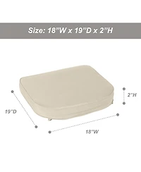 Aoodor Outdoor Chair Cushion W18''xD19'' Soft and Fade-resistant Polyester, Invisible Zipper for Easy Cleaning