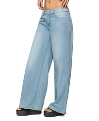 Edikted Women's Ripley Distressed Low Rise Jeans