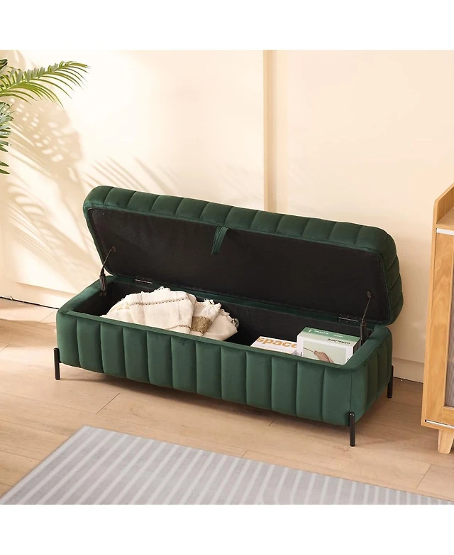 Wood Victoria Upholstered Flip Top Storage Bench Shop The Pop Home