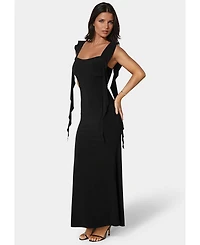 Bebe Women's Jersey Cascade Ruffle Dress