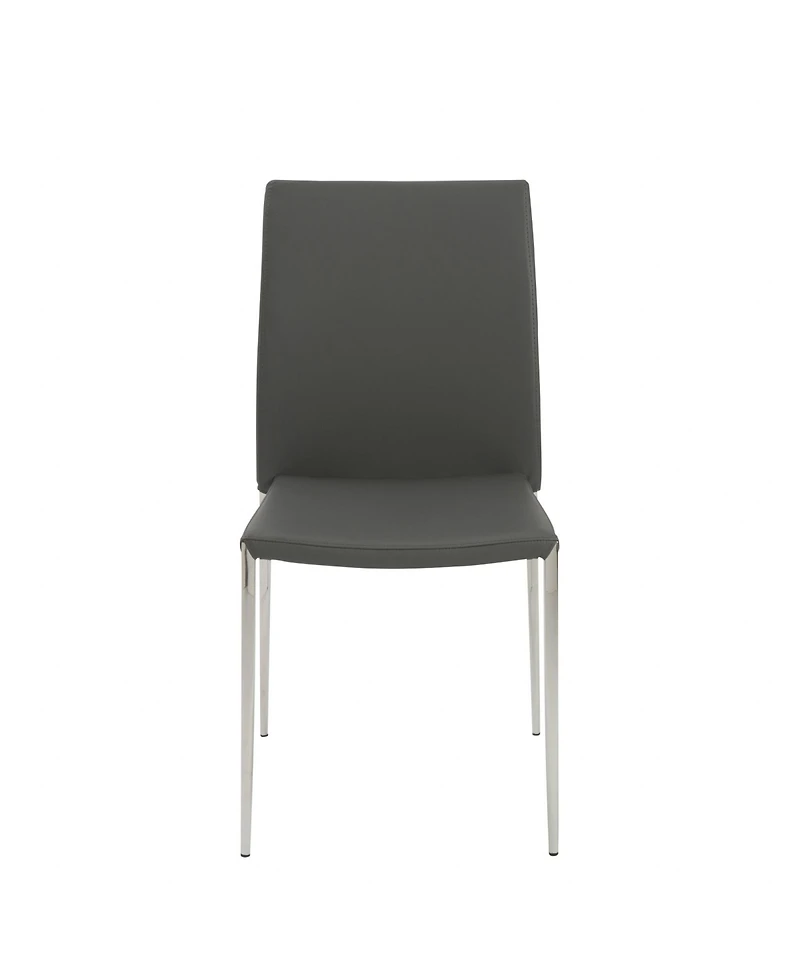 Set of 2 Faux Leather Steel Stacking Chairs for Dining Room or Office Seating