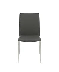 Set of 2 Faux Leather Steel Stacking Chairs for Dining Room or Office Seating