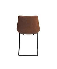 Set of 2 Faux Leather Cantilever Chairs for Dining Room or Office Seating