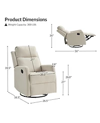 Julian Swivel rocker Recliner with Thick Seat Cushion
