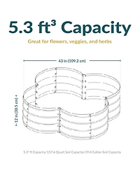 Galvanized Steel 4-Leaf Clover-Shaped Raised Garden Bed