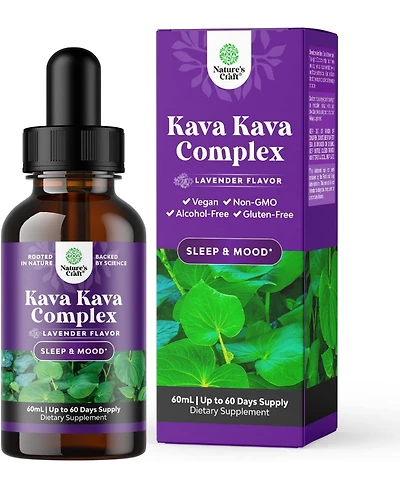 Kava Kava Complex | Mood Support Supplement, Calming High Concentration Extract with Chamomile & Lavender Flavor | 60ml