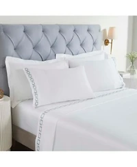 Superior Chain Links Cotton Embroidered Deep Pocket Bed Sheet Set