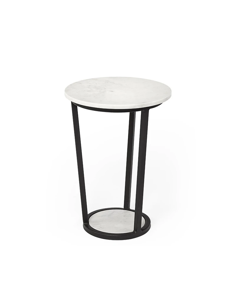 Chic Round Marble Side Table – Ideal for Sofa or Bedside Use