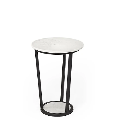 Chic Round Marble Side Table – Ideal for Sofa or Bedside Use