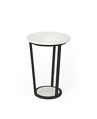 Chic Round Marble Side Table – Ideal for Sofa or Bedside Use