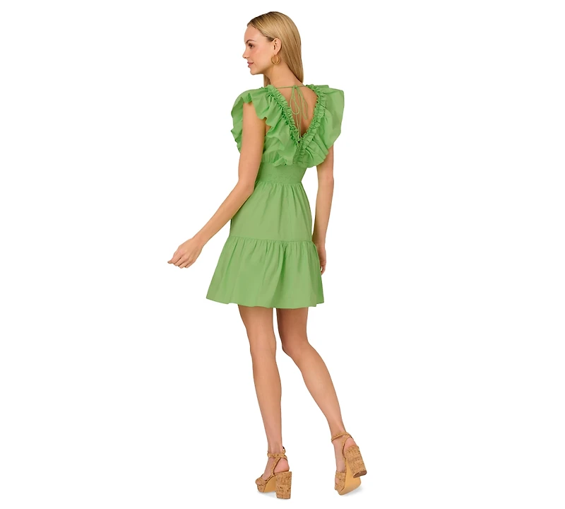 Adrianna by Papell Women's Ruffled Cotton Fit & Flare Dress