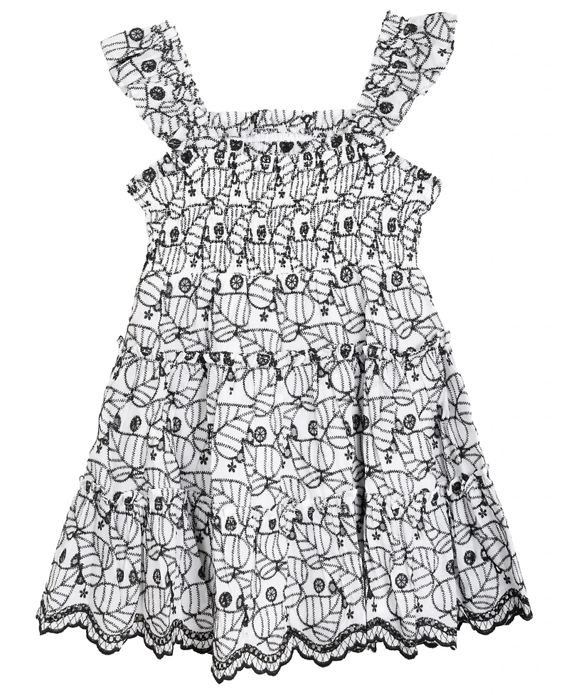 Rare Editions Toddler and Little Girls Enlarged Leaf Eyelet Dress