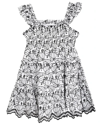 Rare Editions Toddler and Little Girls Enlarged Leaf Eyelet Dress