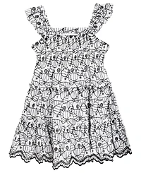 Rare Editions Toddler and Little Girls Enlarged Leaf Eyelet Dress
