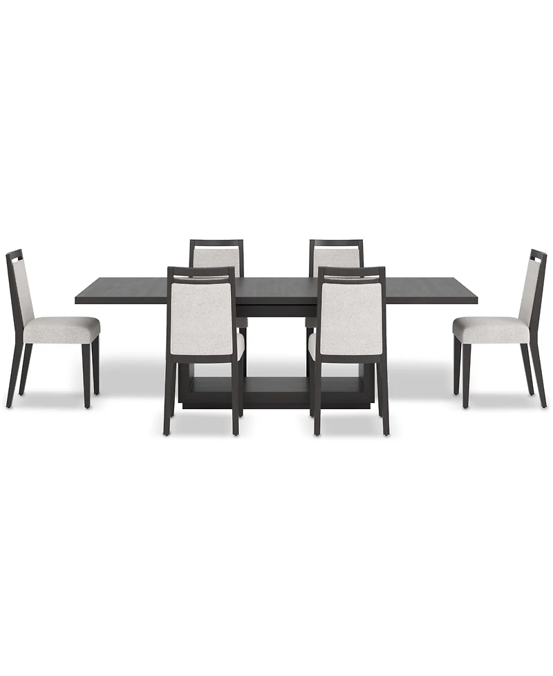 Tivie -Pc. Dining Set (Rectangular Table & Wood Chairs