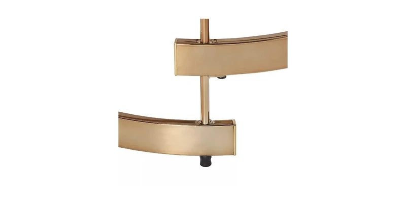 Contemporary Glass and Iron Round End Table for Side or Accent Use