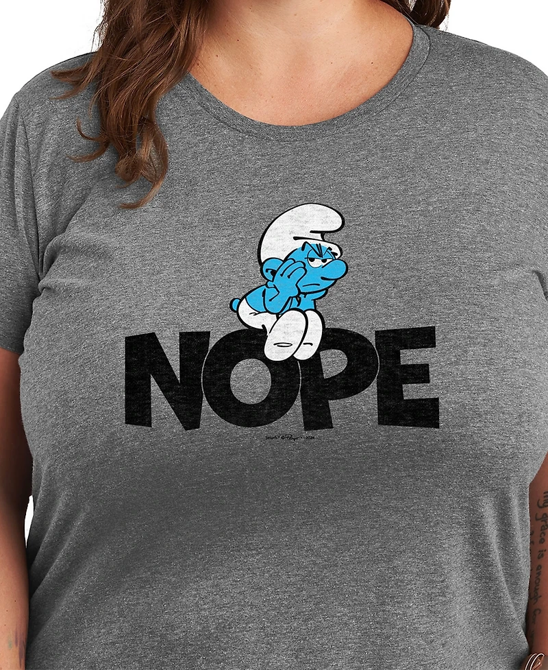 Hybrid Apparel Plus The Smurfs Nope Graphic T-Shirt